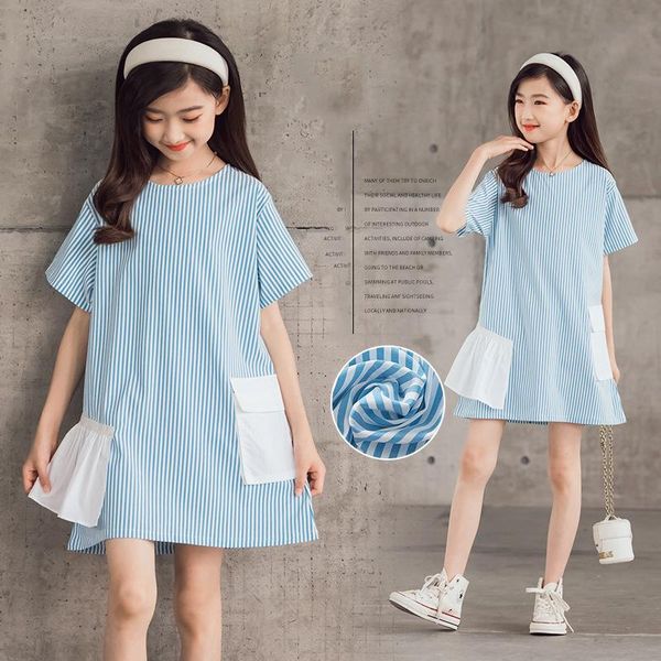 kids princess dress 2021 summer clothes fashion stripe casual dresses for girls clothing sky blue teenager 10 y girl's, Red;yellow
kids princess dress 2021 summer clothes fashion stripe casual dresses for girls clothing sky blue teenager 10 y girl's, Red;yellow