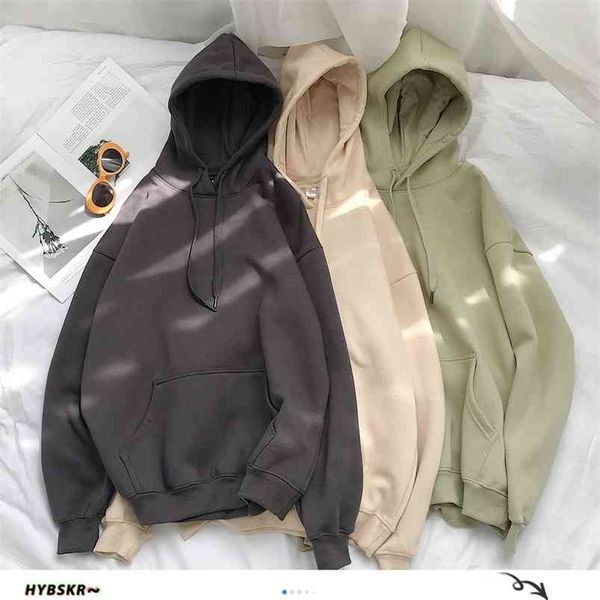 hybskr woman's solid 12 colors korean hooded sweatshirts female cotton thicken warm hoodies couple spring fashion clothes 210816, Black
hybskr woman's solid 12 colors korean hooded sweatshirts female cotton thicken warm hoodies couple spring fashion clothes 210816, Black