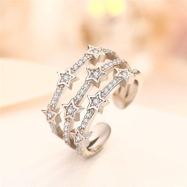 cluster rings trendy zirconia star adjustable ring delicate clear crystal three layer for women girls wedding jewelry2021, Golden;silver
cluster rings trendy zirconia star adjustable ring delicate clear crystal three layer for women girls wedding jewelry2021, Golden;silver