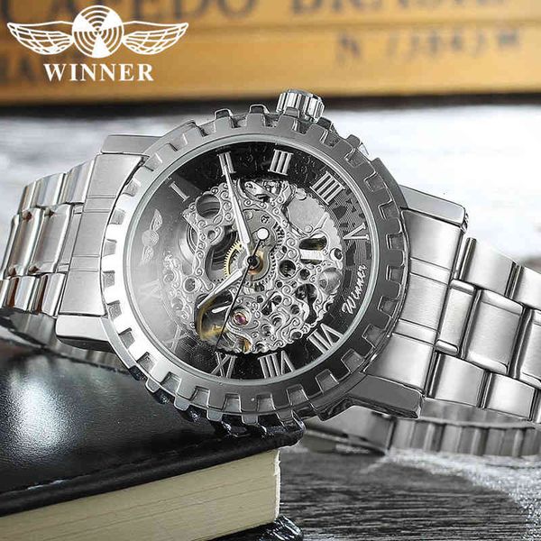 men's mechanical winnaar watch automatic military sports clock brand luxury steel skeleton waterproof man's 022, Slivery;brown
men's mechanical winnaar watch automatic military sports clock brand luxury steel skeleton waterproof man's 022, Slivery;brown