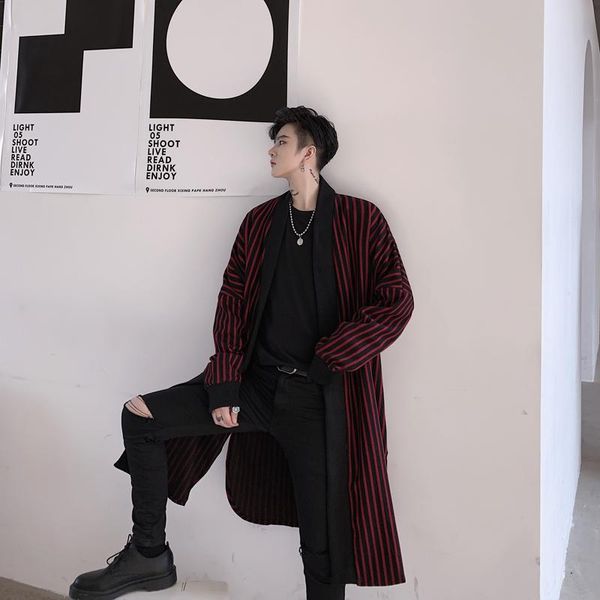 men's trench coats male japan streetwear hip hop windbreaker jacket outerwear overcoat men loose casual long stripe cardigan coat, Tan;black
men's trench coats male japan streetwear hip hop windbreaker jacket outerwear overcoat men loose casual long stripe cardigan coat, Tan;black