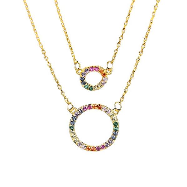 pendant necklaces ladies necklace s925 silver color zircon women double circle rainbow inlaid
pendant necklaces ladies necklace s925 silver color zircon women double circle rainbow inlaid