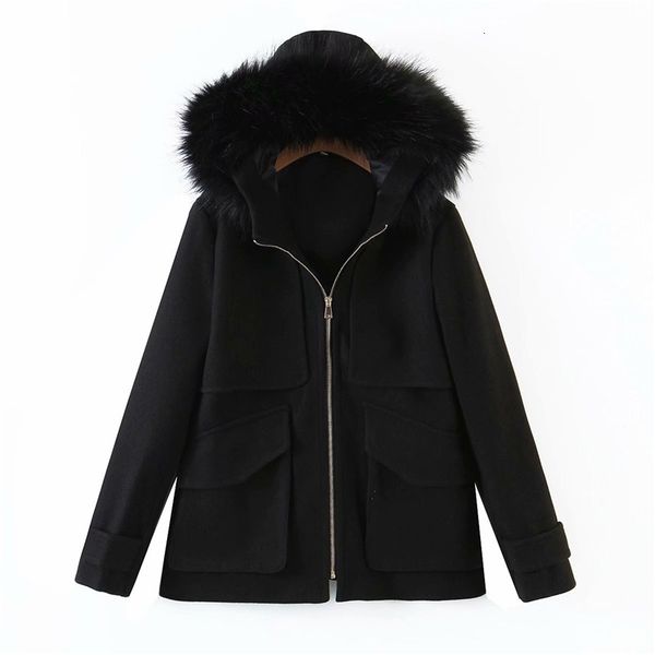 women's jackets women winter fashion faux fur hooded za loose black outwear female stylish pockets woolen thick coats chic q03z, Black;brown
women's jackets women winter fashion faux fur hooded za loose black outwear female stylish pockets woolen thick coats chic q03z, Black;brown