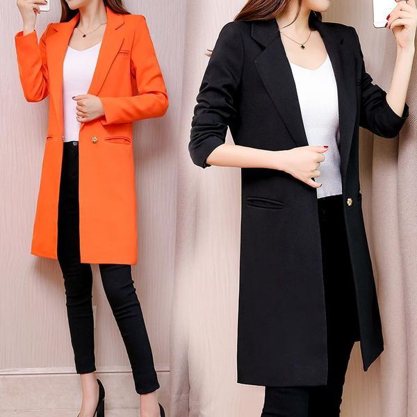 women's trench coats small suit jacket female long section korean version of the autumn fashion temperament slim women, Tan;black
women's trench coats small suit jacket female long section korean version of the autumn fashion temperament slim women, Tan;black