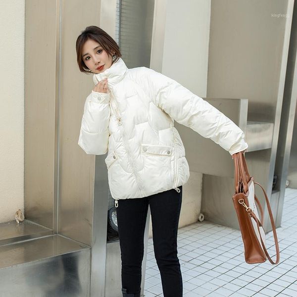 women's down & parkas padded jacket winter 2021 korean style short stand-up collar zipper loose bright surface h45, Black
women's down & parkas padded jacket winter 2021 korean style short stand-up collar zipper loose bright surface h45, Black