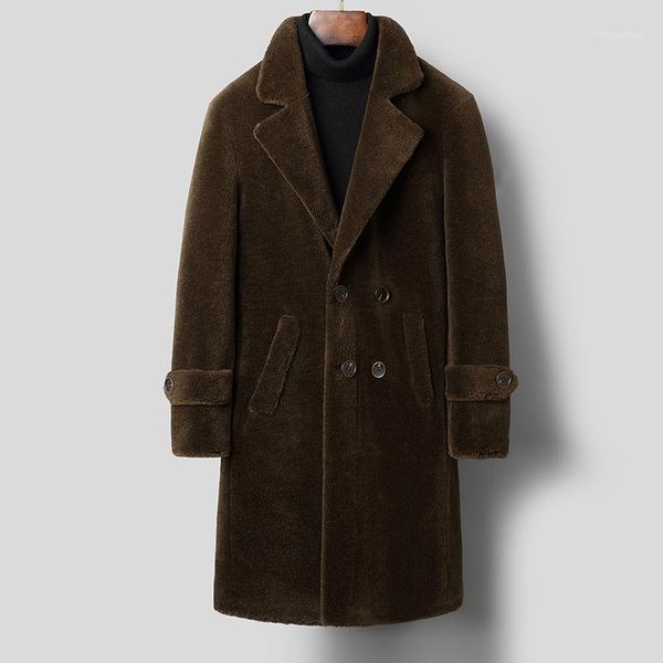 men's leather & faux 2021 sheep shearing real fur coat men long autumn winter jacket wool blazer slim luxury c31a58-22, Black
men's leather & faux 2021 sheep shearing real fur coat men long autumn winter jacket wool blazer slim luxury c31a58-22, Black