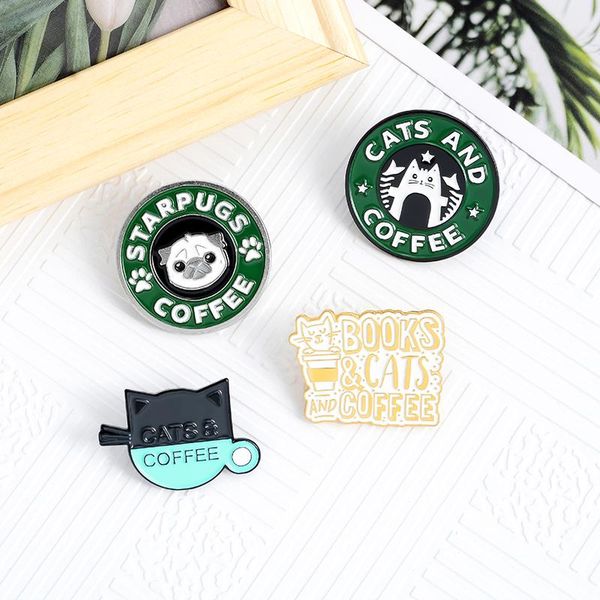 pins, brooches cats coffee enamel pin custom pug puppy cat cafe shirt badge for bag lapel buckle cute animal jewelry gift friends, Gray
pins, brooches cats coffee enamel pin custom pug puppy cat cafe shirt badge for bag lapel buckle cute animal jewelry gift friends, Gray