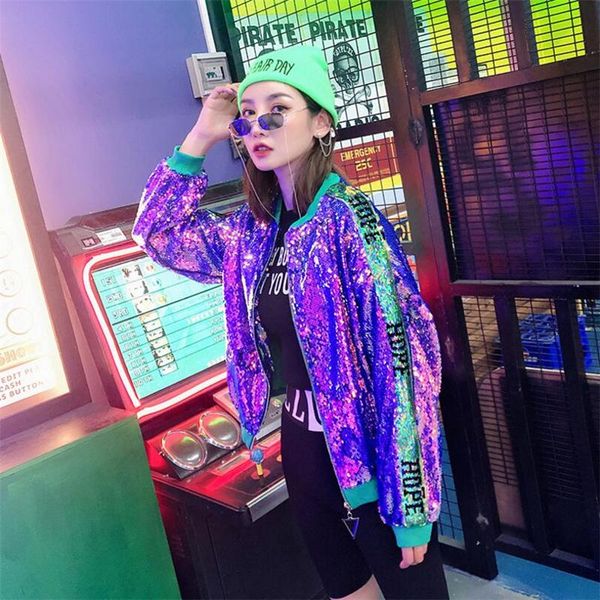 women's jackets 2021 spring letter sequin women casual bomber basic jacket zipper contrast baseball coat fashion female outerwear, Black;brown
women's jackets 2021 spring letter sequin women casual bomber basic jacket zipper contrast baseball coat fashion female outerwear, Black;brown