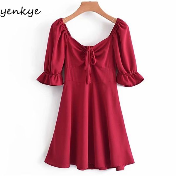summer women red dress female short sleeve drawstring v neck a-line mini vestido casual 210514, Black;gray
summer women red dress female short sleeve drawstring v neck a-line mini vestido casual 210514, Black;gray