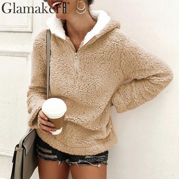 glamaker faux fur khaki long sleeve jacket women autumn winter causal teddy coat female loose short jacket coat sweatshirt 210414, Black
glamaker faux fur khaki long sleeve jacket women autumn winter causal teddy coat female loose short jacket coat sweatshirt 210414, Black