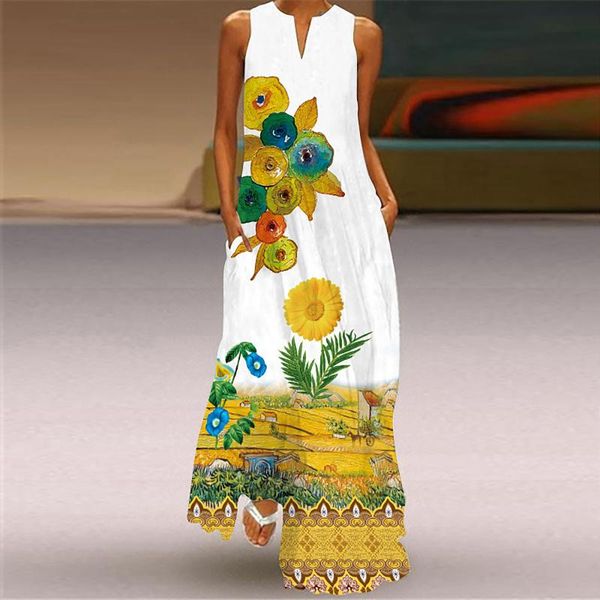 plus size dresses summer printed maxi dress 2021 women's sundress vintage v neck sleeveless tunic vestidos casual robe femme 5xl a20, Black
plus size dresses summer printed maxi dress 2021 women's sundress vintage v neck sleeveless tunic vestidos casual robe femme 5xl a20, Black