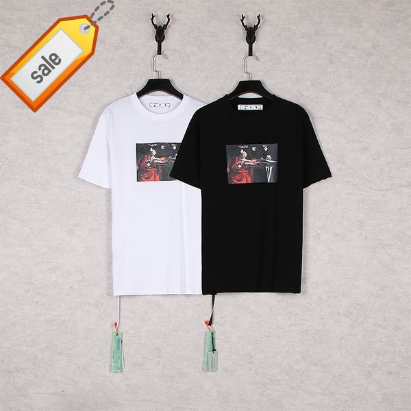 nstyle white off summer 2021 new religious print series oversized short sleeve t-shirt, White;black
nstyle white off summer 2021 new religious print series oversized short sleeve t-shirt, White;black