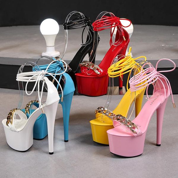 sandals 2021 women summer 17cm high heels fetish stripper cross straps chain 7cm platform pumps plus size wedding shoes, Black
sandals 2021 women summer 17cm high heels fetish stripper cross straps chain 7cm platform pumps plus size wedding shoes, Black