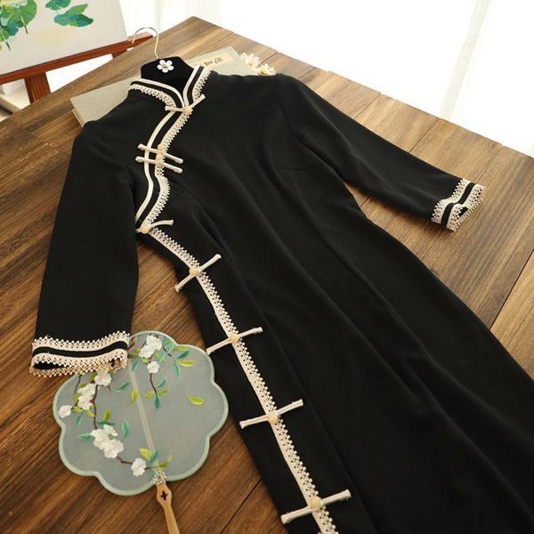 ethnic clothing improved cheongsam 2021 autumn retro long sleeve elegant republic of china style young bone etched dress, Red
ethnic clothing improved cheongsam 2021 autumn retro long sleeve elegant republic of china style young bone etched dress, Red