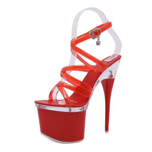 women sandals platform high heel 17.5cm sequins plus size 34-43 transparent super ladies thick shoes, Black
women sandals platform high heel 17.5cm sequins plus size 34-43 transparent super ladies thick shoes, Black