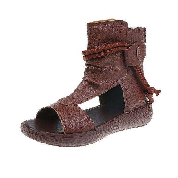 women shoes 2021 spring summer pu leather sandals open toe round head ankle boots flat platform for zapatos de mujer, Black
women shoes 2021 spring summer pu leather sandals open toe round head ankle boots flat platform for zapatos de mujer, Black