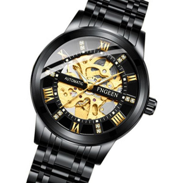 wristwatches drop men automatic mechanical watch winner black stainless steel watches fashion skeleton steampunk male clocks, Slivery;brown
wristwatches drop men automatic mechanical watch winner black stainless steel watches fashion skeleton steampunk male clocks, Slivery;brown