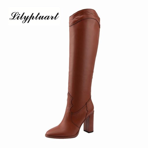 european and american style round toe knee boots super high thick heel set foot fashion large size thigh, Black
european and american style round toe knee boots super high thick heel set foot fashion large size thigh, Black