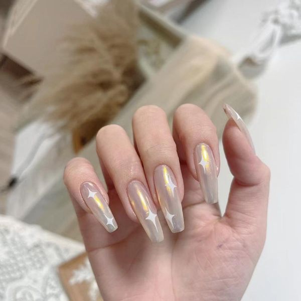 false nails 24pcs 4-pointed star printed fake nail patch glue type removable super long paragraph fashion manicure, Red;gold
false nails 24pcs 4-pointed star printed fake nail patch glue type removable super long paragraph fashion manicure, Red;gold
