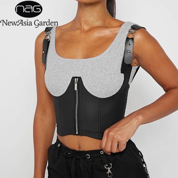 newasia y2k tank women white sleeveless pu patchwork zipper crop female club party clothing fashion vest new 210413
newasia y2k tank women white sleeveless pu patchwork zipper crop female club party clothing fashion vest new 210413
