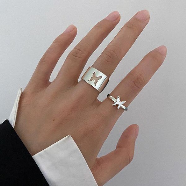 cluster rings 1pair punk butterfly ring couple 2021 trend set for women men open engagement wedding adjustable jewelry gift, Golden;silver
cluster rings 1pair punk butterfly ring couple 2021 trend set for women men open engagement wedding adjustable jewelry gift, Golden;silver