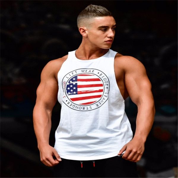 men gym vest pack tank bodybuilding muscle fitness sleeveless singlets fashion brand sports shirts workout sportswear sweat usa print, White;black
men gym vest pack tank bodybuilding muscle fitness sleeveless singlets fashion brand sports shirts workout sportswear sweat usa print, White;black