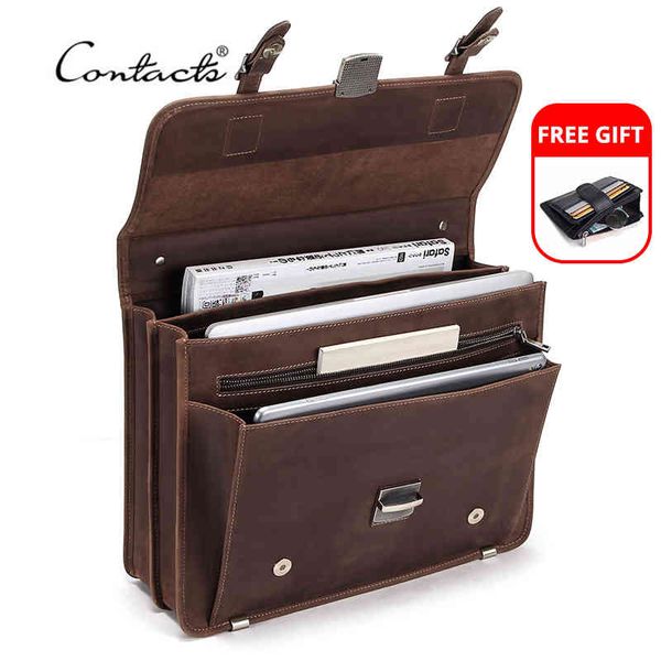 briefcases contact's retro men's crazy horse leather men briefcase lapbag for 14 inch male business shoulder bags large capaci
briefcases contact's retro men's crazy horse leather men briefcase lapbag for 14 inch male business shoulder bags large capaci