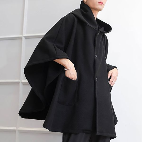 2021 fashion men cloak coats solid loose capes hooded double breasted winter trench streetwear chic men poncho outerwear, Tan;black
2021 fashion men cloak coats solid loose capes hooded double breasted winter trench streetwear chic men poncho outerwear, Tan;black