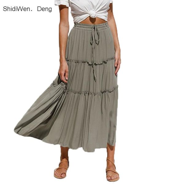 skirts pleated skirt women summer casual lace-up elastic waist midi woman patchwork ruffles high falda plisada mujer, Black
skirts pleated skirt women summer casual lace-up elastic waist midi woman patchwork ruffles high falda plisada mujer, Black