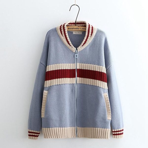 women's sweaters 2021 autumn style fresh loose color stripe long sleeve baseball suit cardigan jacket sweater female, White;black
women's sweaters 2021 autumn style fresh loose color stripe long sleeve baseball suit cardigan jacket sweater female, White;black