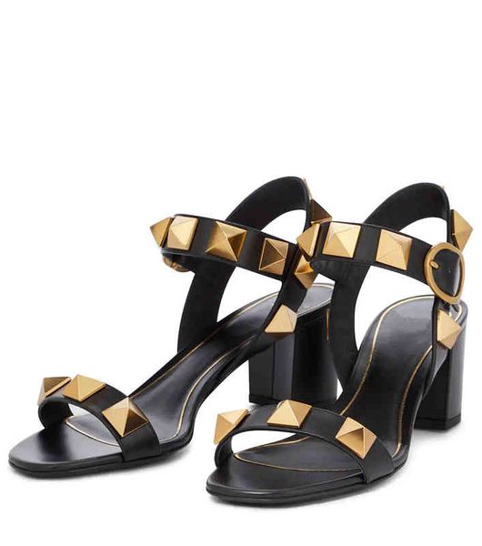 shoes luxury women designer brand sandals summer sophisticated fashion open toes leather chunky heel roman stud sandal 60mm with box, Black
shoes luxury women designer brand sandals summer sophisticated fashion open toes leather chunky heel roman stud sandal 60mm with box, Black