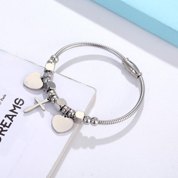 charm bracelets borasi vintage charms heart cross for women steel bead stainless snake chain & bangles pulseras, Golden;silver
charm bracelets borasi vintage charms heart cross for women steel bead stainless snake chain & bangles pulseras, Golden;silver