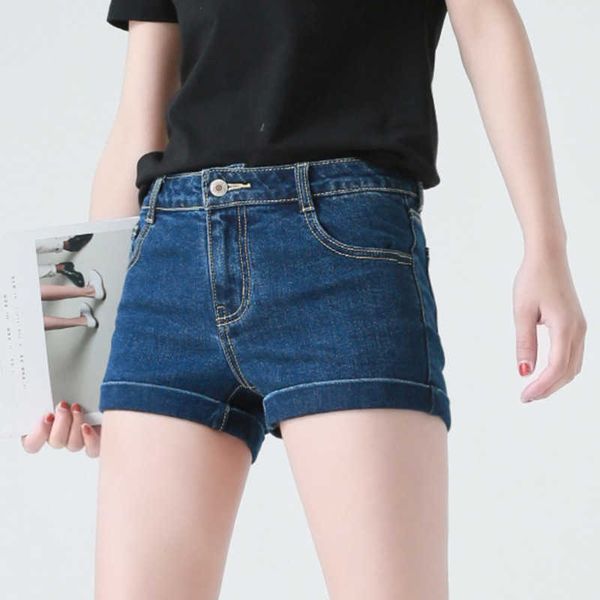 jeans 2021 women's summer curled denim shorts student middle waist elastic versatile straight pants, Blue
jeans 2021 women's summer curled denim shorts student middle waist elastic versatile straight pants, Blue