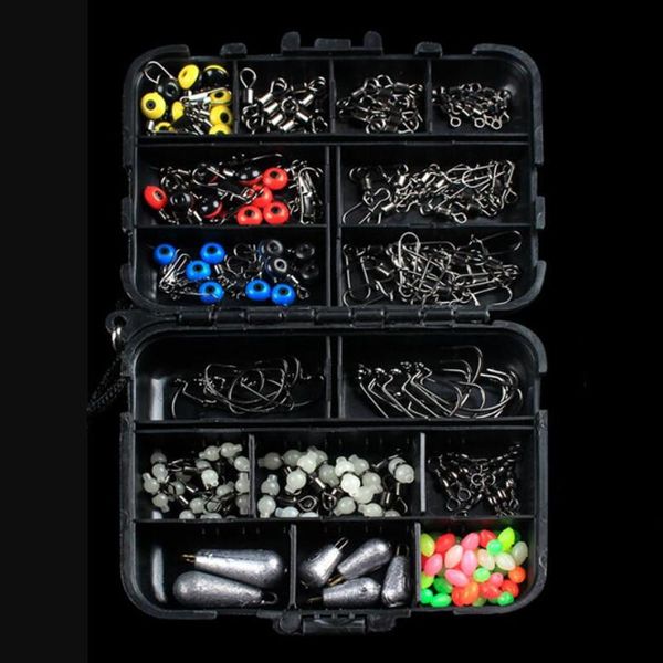 176pcs/box fishing accessories kit including jig hooks sinker weights swivels snaps with tackle box
176pcs/box fishing accessories kit including jig hooks sinker weights swivels snaps with tackle box
