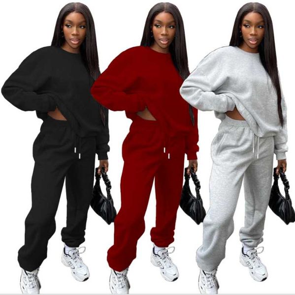 women's two piece pants rstylish autumn casual women loose simple solid outfit long sleeve round neck t shirt sweatpants set, White
women's two piece pants rstylish autumn casual women loose simple solid outfit long sleeve round neck t shirt sweatpants set, White