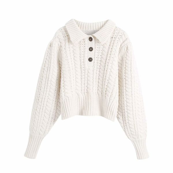 casual woman white turndown collar woolen sweater fashion ladies autumn warm tweed knitwear female vintage button 210515, White;black
casual woman white turndown collar woolen sweater fashion ladies autumn warm tweed knitwear female vintage button 210515, White;black