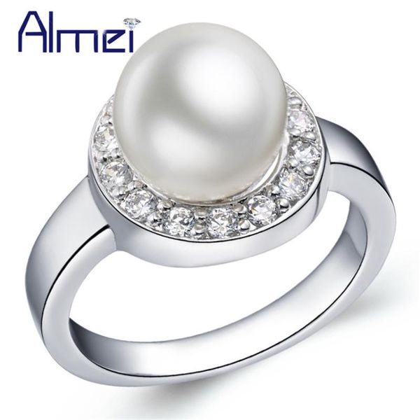 wedding rings almei silver color ring with big simulated pearls zircon women black\white anillos moda jewelry bijuteria j363, Slivery;golden
wedding rings almei silver color ring with big simulated pearls zircon women black\white anillos moda jewelry bijuteria j363, Slivery;golden