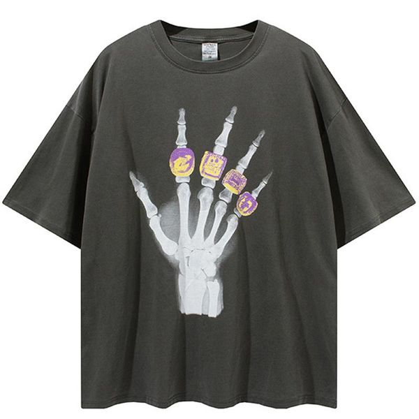men's t-shirts men t shirt hip hop 2021 dark streetwear skull hand print harajuku summer short sleeve t-shirt cotton tees oversize, White;black
men's t-shirts men t shirt hip hop 2021 dark streetwear skull hand print harajuku summer short sleeve t-shirt cotton tees oversize, White;black