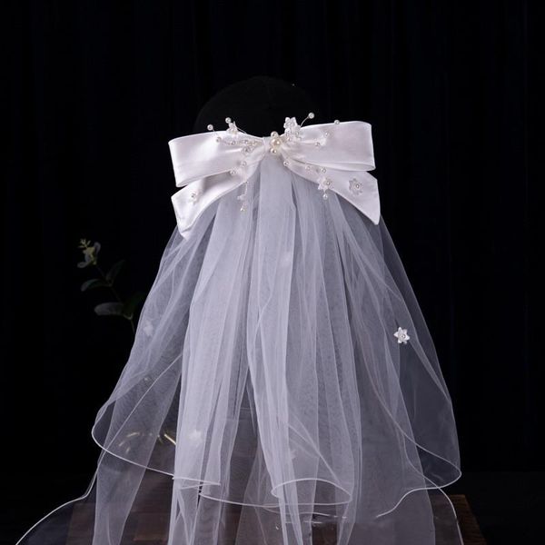 bridal veils short tulle white ribbon edge bow with hair comb veil bride marriage wedding accessories, Black
bridal veils short tulle white ribbon edge bow with hair comb veil bride marriage wedding accessories, Black