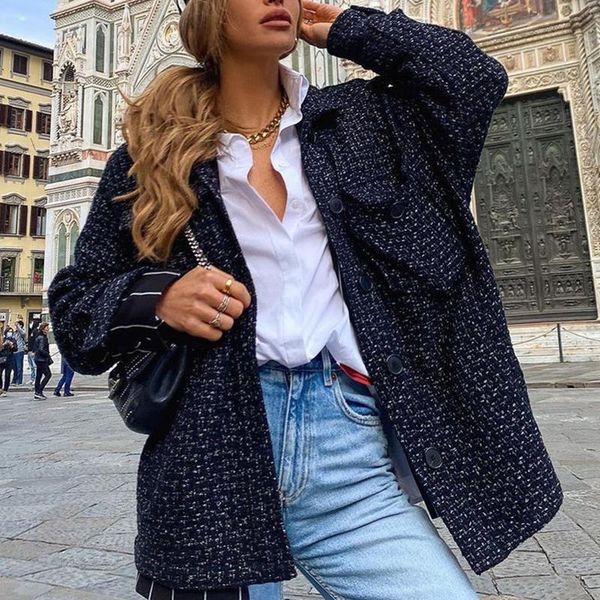 women's jackets stylish loose tweed plaid jacket coat female black chic coats women fashion long sleeve pockets outerwear casual stree, Black;brown
women's jackets stylish loose tweed plaid jacket coat female black chic coats women fashion long sleeve pockets outerwear casual stree, Black;brown