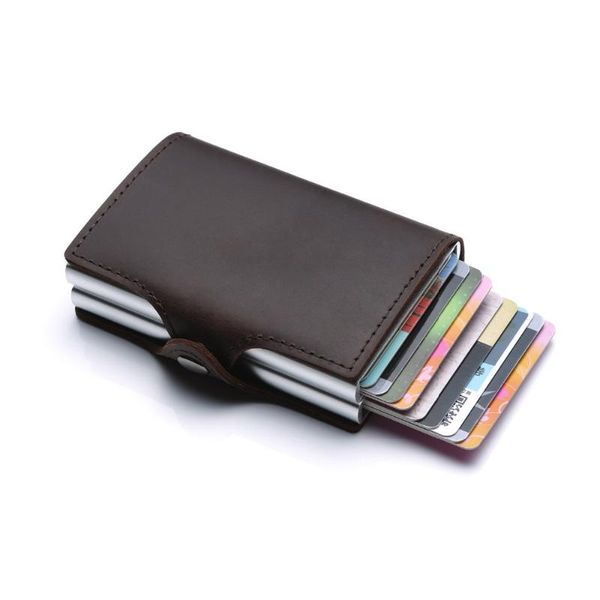 card holders men and women holder rfid aluminium business crazy horse leather travel id wallet, Brown;gray
card holders men and women holder rfid aluminium business crazy horse leather travel id wallet, Brown;gray