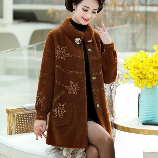 women's wool & blends quality mink fleece autumn winter jacket women mid-length casual plus size coat single-breasted cashmere warm, Black
women's wool & blends quality mink fleece autumn winter jacket women mid-length casual plus size coat single-breasted cashmere warm, Black