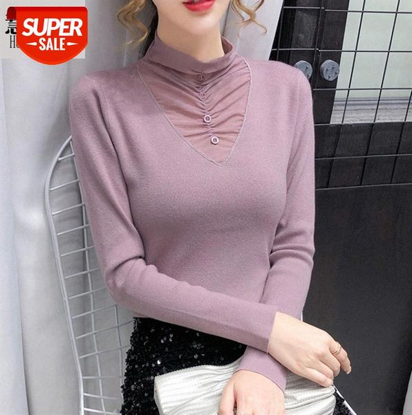 korean half high neck knitted lace bottoming shirt long-sleeved all-match blouse purple niche hollowed out #ee84, Black;gray
korean half high neck knitted lace bottoming shirt long-sleeved all-match blouse purple niche hollowed out #ee84, Black;gray