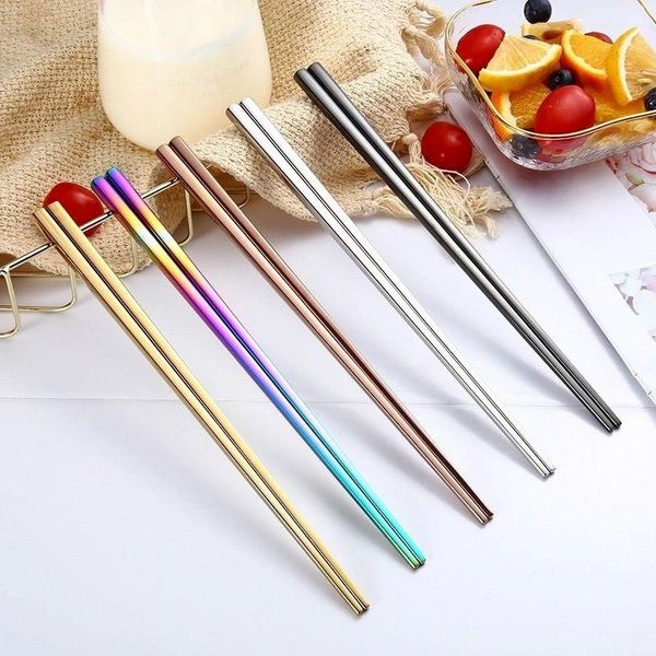 chopsticks 1 pair muticolor stainless steel chinese reusable non-slip chopstick for sushi sticks tableware kitchen tool
chopsticks 1 pair muticolor stainless steel chinese reusable non-slip chopstick for sushi sticks tableware kitchen tool