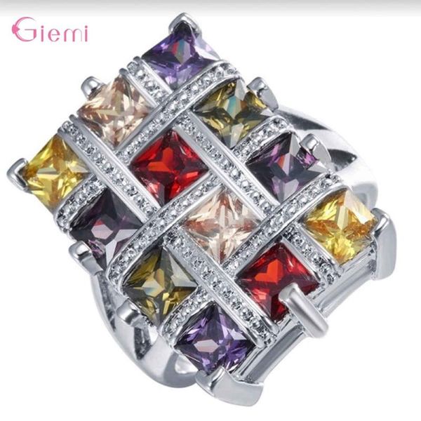 cluster rings luxury 925 sterling silver colorful square cut shining zircon ring with large cz stones for women fashion jewelry, Golden;silver
cluster rings luxury 925 sterling silver colorful square cut shining zircon ring with large cz stones for women fashion jewelry, Golden;silver