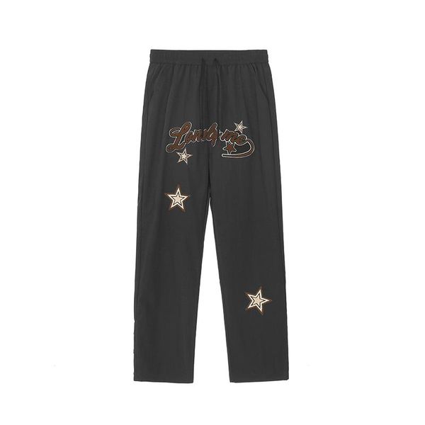 men's pants ankle button leopard letter stars embroidery vibe style casual trousers for men and women drawsring straight oversized, Black
men's pants ankle button leopard letter stars embroidery vibe style casual trousers for men and women drawsring straight oversized, Black