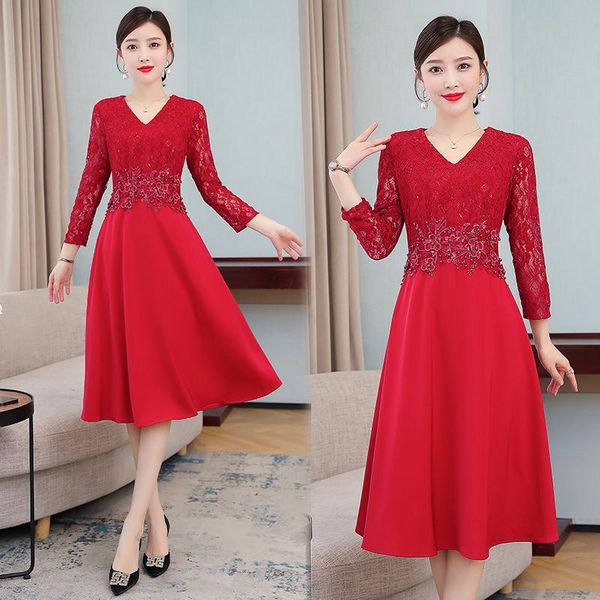 ethnic clothing of fund 2021 autumn big yards dress long-sleeved show thin young happy mother outfit, Red
ethnic clothing of fund 2021 autumn big yards dress long-sleeved show thin young happy mother outfit, Red