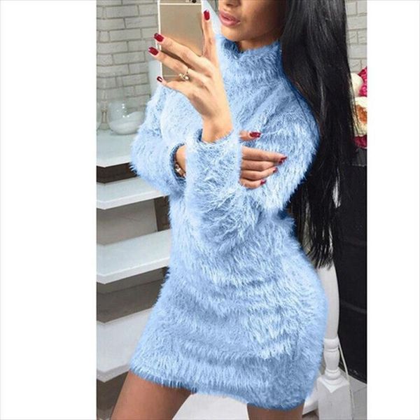 winter plush sweater fashion women dresses long sleeve turtleneck mini knitted bodycon, Black;gray
winter plush sweater fashion women dresses long sleeve turtleneck mini knitted bodycon, Black;gray