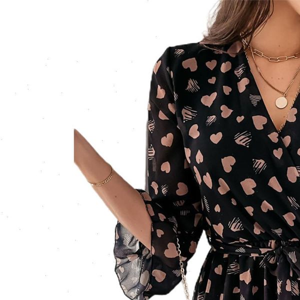 women dresses summer casual half sleeves dress ladies heart printed pattern v neck ruffled hem one piece sundress black white, Black;gray
women dresses summer casual half sleeves dress ladies heart printed pattern v neck ruffled hem one piece sundress black white, Black;gray