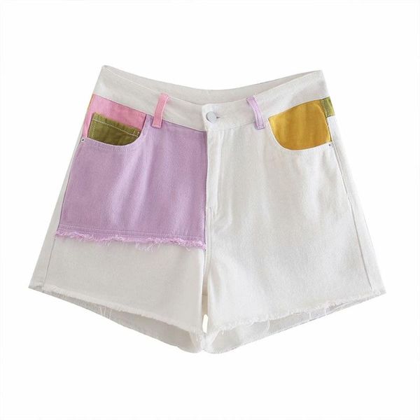 women's shorts women 2021 chic fashion side pockets straight vintage high waist multicolor splicing female short pants mujer, White;black
women's shorts women 2021 chic fashion side pockets straight vintage high waist multicolor splicing female short pants mujer, White;black